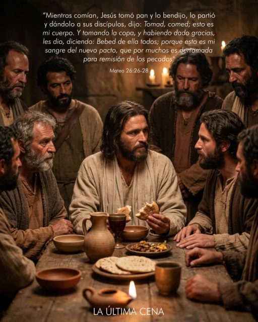 JUEVES SANTO LA ÚLTIMA CENA DE JESÚS 🥰

"Mientras comían, Jesús tomó pan y lo bendijo, lo partió y dándolo a sus discípulos, dijo: Tomad, comed; esto es mi cuerpo. Y tomando la copa, y habiendo dado gracias, les dio, diciendo: Bebed de ella todos; porque esto es mi sangre del nuevo pacto, que por muchos es derramada para remisión de los pecados"

Mateo 26:26-28

#satorno
#satornocentro
#juevessanto
#semanasanta
#valenciavenezuela