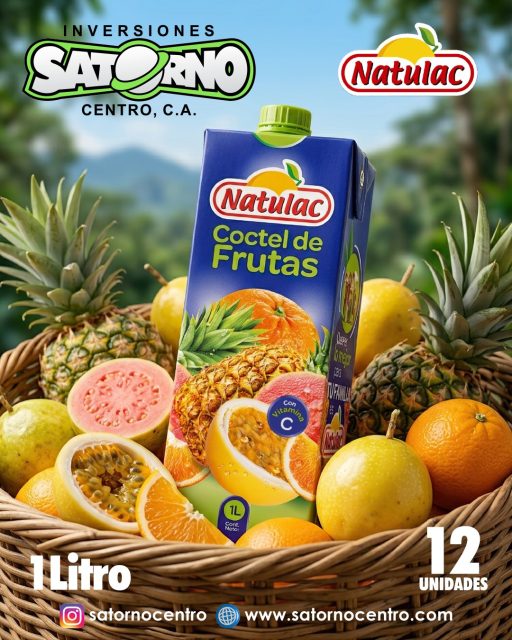 CÓCTEL DE FRUTAS NATULAC 🥰 AL MAYOR 💯✅

El CÓCTEL DE FRUTAS de @natulacoficial es la Mezcla de Frutas perfecta para el disfrute de toda la familia🍍🍊

Enriquecido con vitamina C 🙋🏻‍♀️💛

Producto de fácil comercialización en Abastos, Minimarkets, Supermercados, Bodegones, Farmacias o Frigoríficos con rápido retorno de inversión 🏆🥇

DISPONIBLE en presentación de 12 unidades X 1 Litro c/u en envases UHT 🥰

💼 CONTÁCTANOS

WhatsApp✨
📲 0414 442 4471

📩Correo: satornocentro@gmail.com

👇🏽👇🏾Síguenos 👇🏻👇🏿

⬇️ En CARABOBO ⬇️
🔸Instagram @satornocentro ✔️
🔸 Nuestra Etiqueta 👉 #satornocentro

⬇️ En CARACAS ⬇️
🔸Instagram @satornojc ✔️

#satorno
#jugosnatulac
#productosnatulacalmayor
#valenciavenezuela