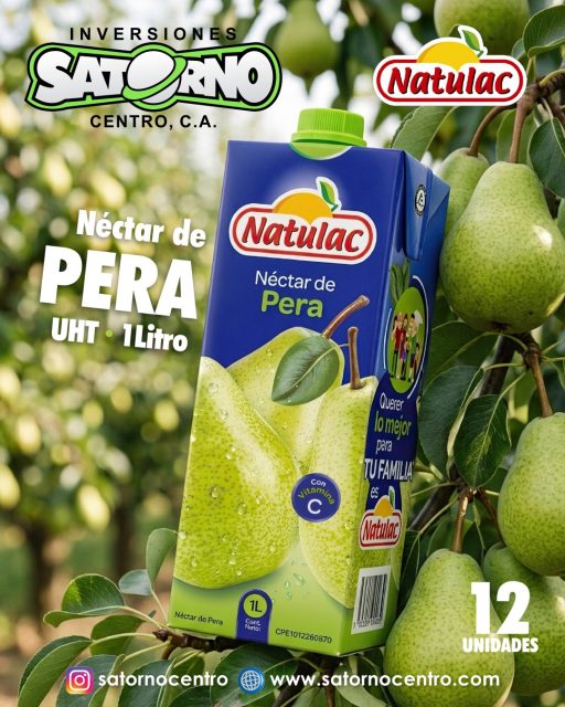 NÉCTAR DE PERA NATULAC 🍐 AL MAYOR 💯✅

Todos los JUGOS NATULAC cuentan con calidad y sabor garantizados 🍐🙋🏻‍♀️👍🏼 @natulacoficial

Además de ser deliciosos, para disfrutar en cualquier ocasión, ideal para las meriendas, también vienen enriquecidos con vitamina C 🍐🥰

Producto de fácil comercialización en Abastos, Minimarkets, Supermercados, Bodegones, Farmacias o Frigoríficos con rápido retorno de inversión 🏆🥇

🍐DISPONIBLES en presentación de 12 unidades X 1L en envases UHT 🍐💛

📦📦🚚✨

💼 CONTÁCTANOS

WhatsApp✨
📲 0414 442 4471

📩Correo: satornocentro@gmail.com

👇🏽👇🏾Síguenos 👇🏻👇🏿

⬇️ En CARABOBO ⬇️
🔸Instagram @satornocentro ✔️
🔸 Nuestra Etiqueta 👉 #satornocentro

⬇️ En CARACAS ⬇️
🔸Instagram @satornojc ✔️

#satorno
#jugosnatulac
#jugosnatulacalmayor
#valenciavenezuela