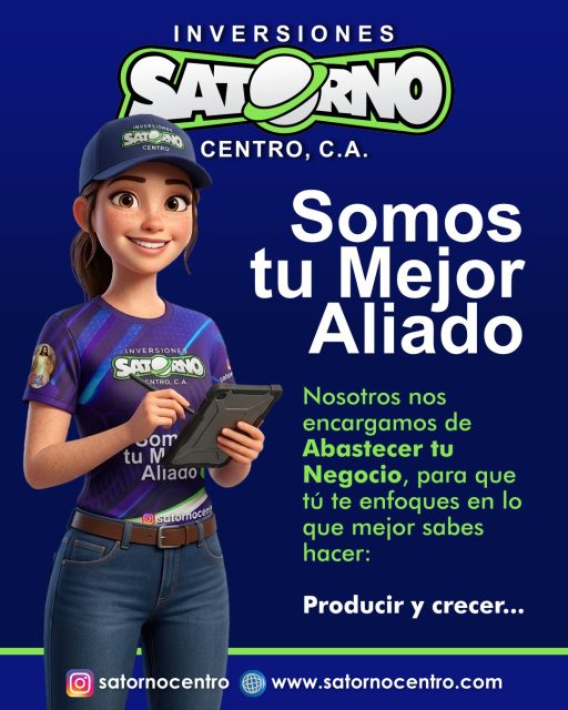 SATORNO CENTRO, SOMOS TU MEJOR ALIADO 💯

Somos el aliado de confianza para panaderías, reposterías y el sector HORECA. 

Nuestra solución integral se basa en tres pilares 👇

- Cero quiebres de stock: Logística optimizada para garantizar un abastecimiento constante y puntual.

- Calidad de origen: Ingredientes premium seleccionados para potenciar la excelencia de tus productos.

- Acompañamiento experto: Asesoría personalizada y pedidos simplificados para que tú solo te preocupes por crecer.

Tú pones el talento, nosotros la materia prima.

SOMOS TU MEJOR ALIADO!

👇🏽👇🏾Síguenos 👇🏻👇🏿

⬇️ En CARABOBO ⬇️
🔸Instagram @satornocentro ✔️
🔸 Nuestra Etiqueta 👉 #satornocentro

⬇️ En CARACAS ⬇️
🔸Instagram @satornojc ✔️

#satorno
#distribuidora
#distribuidor
#carabobo