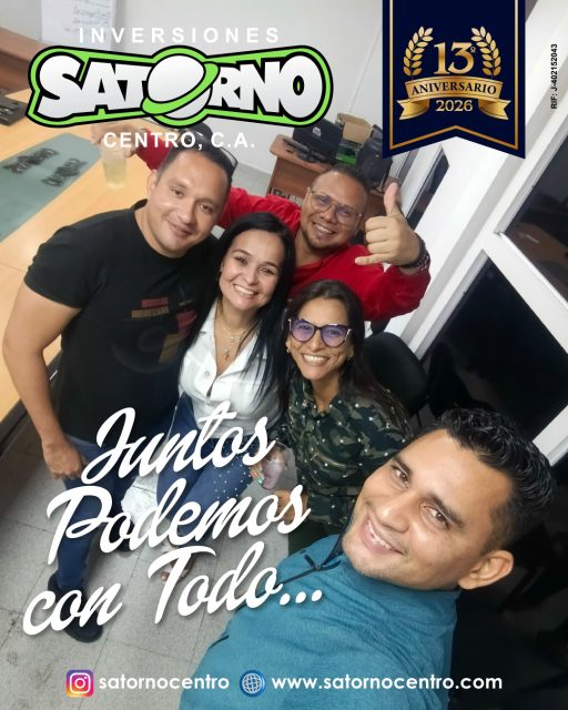 JUNTOS PODEMOS CON TODO... EL ÉXITO NOS ACOMPAÑA! 😍💯
Reafirmamos que el motor de cada logro es la dedicación y el trabajo constante de nuestro equipo. A lo largo de este tiempo hemos demostrado que, trabajando en sintonía, juntos podemos con todo.
Cada meta alcanzada es el reflejo directo del compromiso diario que aporta cada uno desde su área, consolidando la solidez de nuestra empresa.
Sigamos avanzando, creciendo juntos, con esa misma determinación y enfoque, convencidos de que el éxito nos acompaña en cada nuevo reto que asumimos.
¡Feliz Aniversario!
Vamos por mucho más.
Bendiciones para TODOS
INVERSIONES SATORNO CENTRO, C.A.
RIF: J402152043
💼 CONTÁCTANOS
WhatsApp✨
📲 0414 442 4471
📩Correo: satornocentro@gmail.com
👇🏽👇🏾 Síguenos 👇🏻👇🏿
⬇️ En CARABOBO ⬇️
🔸Instagram @satornocentro ✔️
🔸 Nuestra Etiqueta 👉 #satornocentro
⬇️ En CARACAS ⬇️
🔸Instagram @satornojc ✔️
#satorno
#Distribuidora
#Carabobo
#ValenciaVenezuela