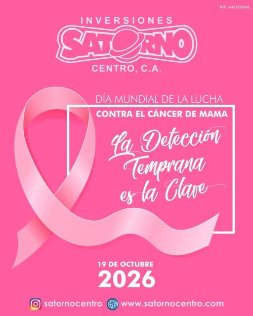 DÍA MUNDIAL DE LA LUCHA CONTRA EL CÁNCER DE MAMA 🎀🥰
Cada 19 de octubre, el mundo se une en torno al Día Mundial contra el Cáncer de Mama para recordar la importancia de cuidar la salud corporal y salvar vidas.
Bajo el eslogan «La detección temprana es la clave», esta jornada busca generar conciencia sobre cómo unos minutos dedicados al autocuidado pueden marcar la diferencia definitiva.
Cuando el cáncer de mama se identifica en sus etapas iniciales, las probabilidades de curación y la eficacia de los tratamientos aumentan considerablemente. Realizarse el autoexamen periódicamente, acudir a las revisiones médicas de rutina y realizarse la mamografía según las indicaciones del especialista no son solo actos de prevención, sino gestos fundamentales de amor propio.
Infórmate, escucha a tu cuerpo y comparte este mensaje: actuar a tiempo está en tus manos.
👇🏽👇🏾 Síguenos 👇🏻👇🏿
⬇️ En CARABOBO ⬇️
🔸Instagram @satornocentro ✔️
🔸 Nuestra Etiqueta 👉 #satornocentro
⬇️ En CARACAS ⬇️
🔸Instagram @satornojc ✔️
#satorno
#prevencioneslaclave
#luchacontraelcancerdemama
#ValenciaVenezuela